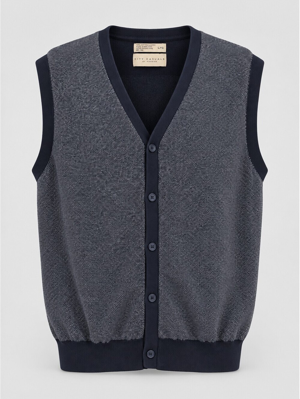 Vintage City Casuals by Haggar Men’s L Cotton Button Front Sweater Vest